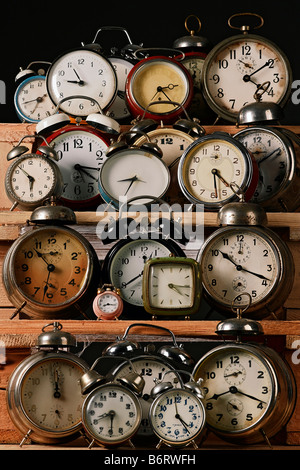 Collection d'horloges vintage Banque D'Images
