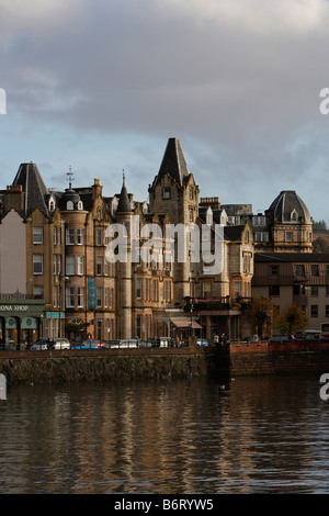 Port de pêche d'Oban Harbour centre ville du 18ème siècle les bâtiments typiques Bute Argyll Scotland UK Banque D'Images