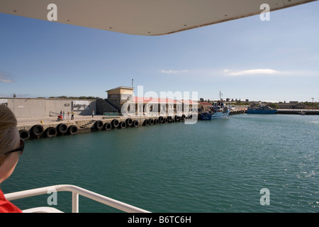 Entrer dans le port à l'île de Robben Island Banque D'Images