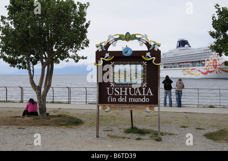 Ushuaia, Argentine sur l'île de Tierra del Fuego, est la ville la plus australe du monde. Banque D'Images