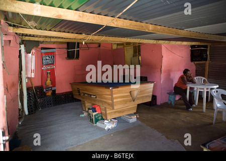 Table de billard Imizano Yethu township Banque D'Images