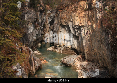 En Canyon et le ruisseau Tokumm dans le Parc National de Kootenay, Colombie-Britannique Banque D'Images