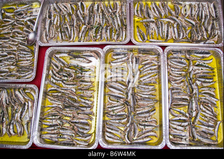 Sardines à l'huile d'olive Banque D'Images