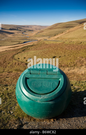 Route Verte et grain de sel contenant dans la partie supérieure de la vallée de l'Elan Mid Wales Powys Banque D'Images