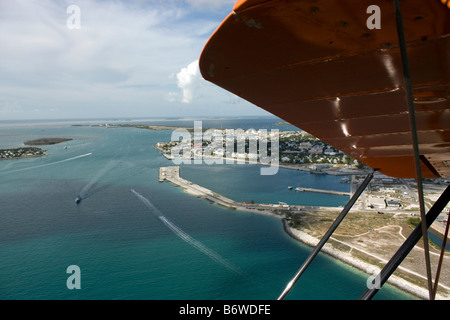 À Floorida à Key West à partir de la fin d'un biplan Banque D'Images