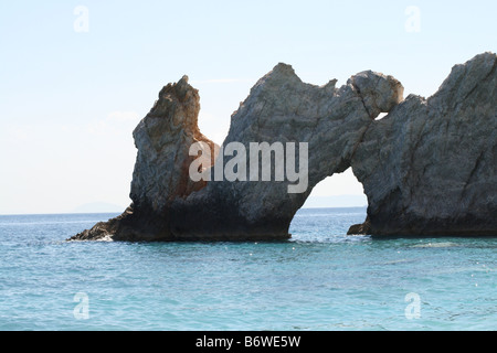 Plage de Lalaria à Skiathos, Grèce. Banque D'Images