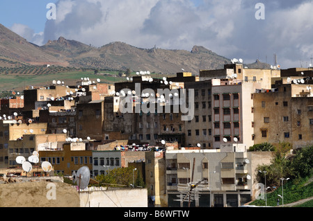 Vue sur la médina de Fes, Maroc Banque D'Images