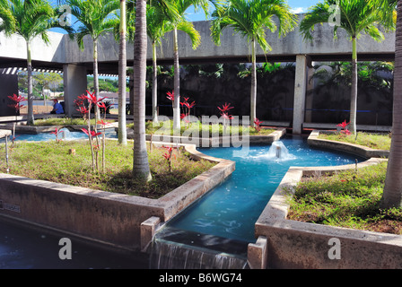 Jardin à l'intérieur de l'USS Arizona Memorial Museum Banque D'Images