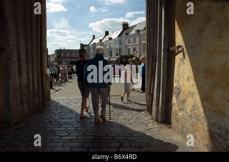 Wells, Somerset, maison de gardien et d'évêques anglicans, des yeux, de l'architecture, de croyance, de la construction, de la cathédrale, centre, chrétiens, christianisme, Banque D'Images