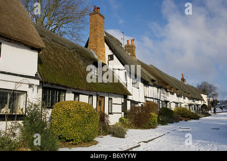 Wendover cottages dans la neige 2 Banque D'Images