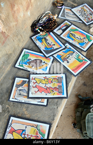 Iles du Cap Vert Boa vista sal rei souvenirs artisanaux locaux Banque D'Images