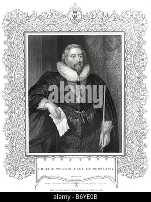 Richard Weston, 1er comte de Portland, en kg (1 mars 1577 - 13 mars 1634/1635), a été ministre des Finances britannique Lord Trésorier Banque D'Images