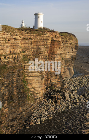 Nash Point Lighthouse Wales UK Banque D'Images