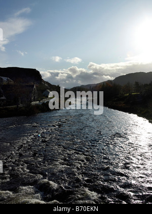 La rivière Ewe, Poolewe, Wester Ross, Nord Ouest de l'Ecosse Banque D'Images