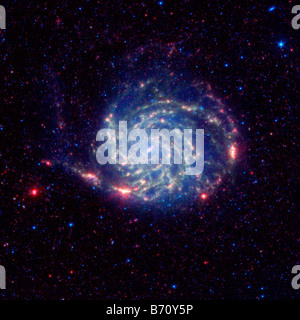 La galaxie Pinwheel, autrement connu sous le nom de Messier 101 dans cette nouvelle image infrarouge du télescope spatial Spitzer de la NASA. Banque D'Images