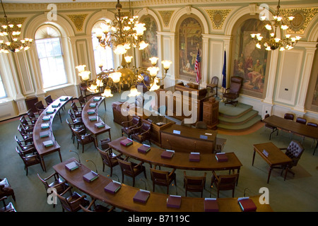 Le New Hampshire du Sénat à l'intérieur de la State House à Concord, New Hampshire, USA Banque D'Images