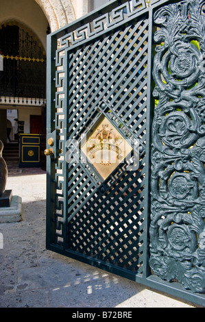 Miami South Beach Ocean Drive , fer forgé lourd avant de porte d'entrée Chambre de Gianni Versace , Casa Casuarina , est . 1930 Banque D'Images