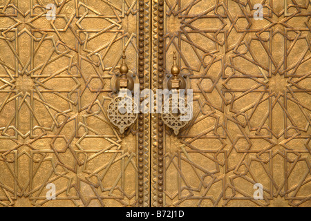Les décorations du Palais Royal porte, Fes, Maroc Banque D'Images