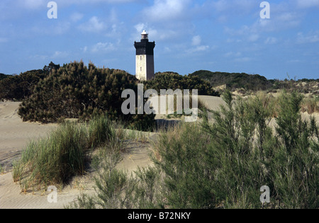 Phare de l'Espiguette et les dunes près de Le-Grau-du-Roi, Camargue, Provence, France Banque D'Images