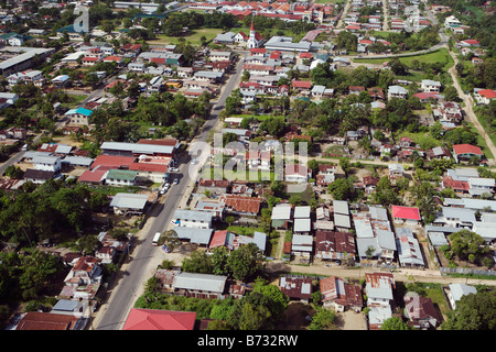 Le Suriname, Paramaribo, Antenne de zones résidentielles. Banque D'Images