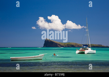 Coin de Mire aussi connu comme artilleurs de coin de l'Ile Maurice Océan Indien près de Grand Baie Banque D'Images