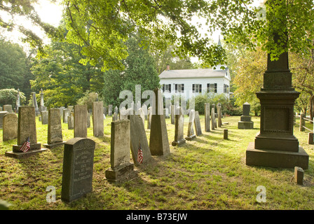 Pierres tombales anciennes dans la guerre révolutionnaire, cimetière cimetière, South Egremont, Massachusetts, New England, USA. Banque D'Images