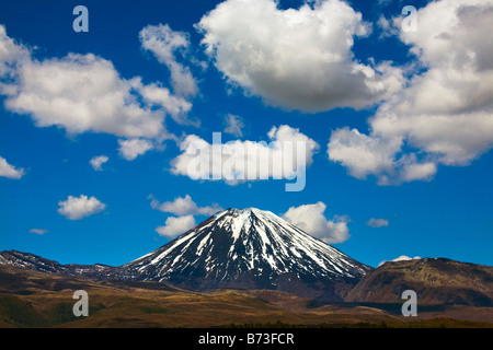 Le mont Ngauruhoe. Nouvelle Zélande, île du Nord, Parc National de Tongariro, Central Plateau. Banque D'Images