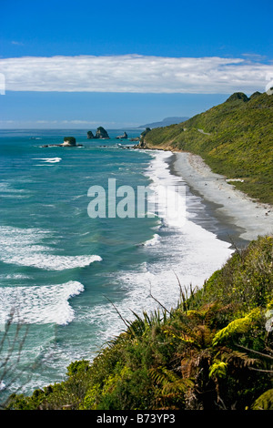 Nouvelle Zélande, île du Sud, littoral, Punakaiki. Banque D'Images