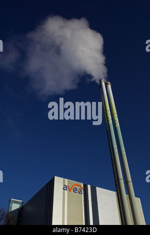 Incinérateur de déchets commerciaux Avea, Levekusen, Rhénanie du Nord-Westphalie, Allemagne. Banque D'Images