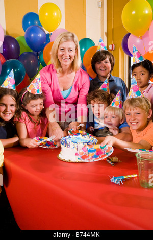 Mère de bébés d'anniversaire Banque D'Images