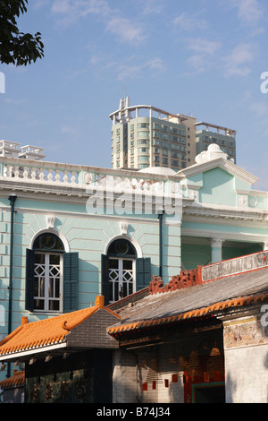 Musée de Taipa et Coloane History Tin Hau et d'appartements modernes, Macao Banque D'Images