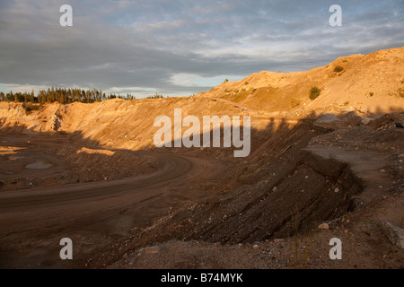 Grande gravière à sandy ridge / esker , Finlande Banque D'Images