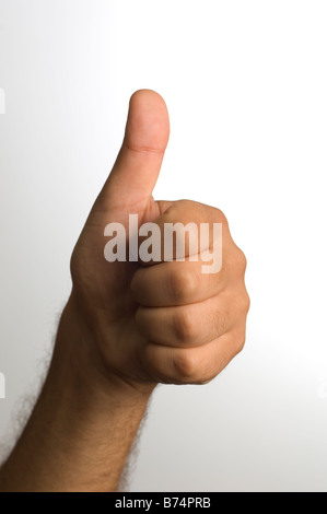 La main de l'homme Thumbs up Banque D'Images