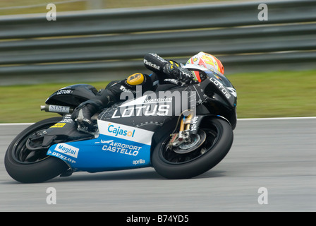 L'Espagnol Aleix Espargaro 250cc Aprilia de lotus à 2008 le Grand Prix moto de Malaisie Polini Circuit Sepang Malaisie Banque D'Images