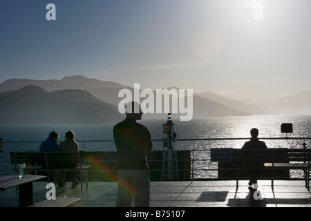 Nouvelle Zélande, île du Sud, Picton, Marlborough Sounds. vue du ferry. Banque D'Images