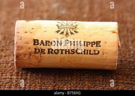 Baron Philippe de Rothschild vin bouchon en liège Banque D'Images