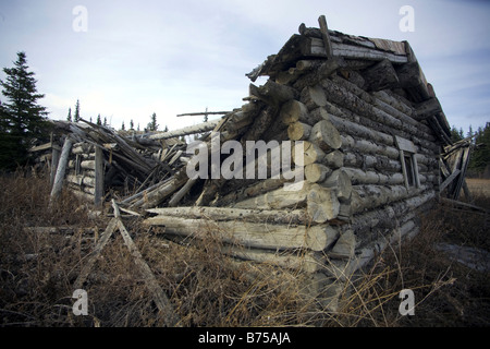 Le Silver City Ghost Town situé le long de la route de l'Alaska dans la réserve de parc national Kluane, Yukon, Canada Banque D'Images