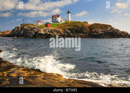 Cape Neddick Lighthouse (Light Nubble), York Beach, Maine, USA Banque D'Images