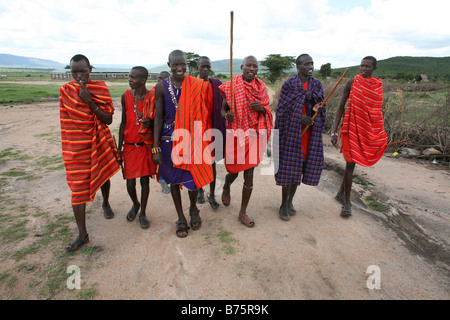 Ngoiroro est un village de 200 habitants appartenant à la tribu Massai Le village jette droit dans la vallée du Rift au sud de Na Banque D'Images