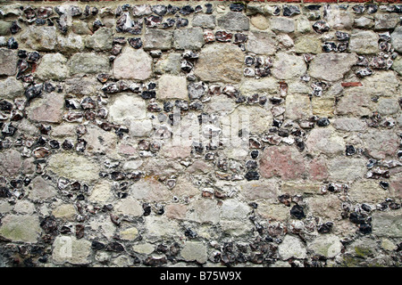 Vieux Mur de pierre et de silex Banque D'Images