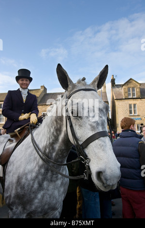 Boxing day Fox hunt séance Masham Yorkshire UK Banque D'Images