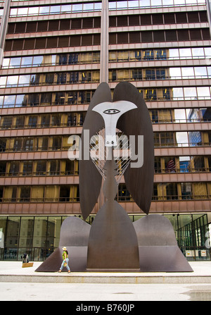 Chicago, IL : Picasso Sculpture downtown de Daley Plaza Banque D'Images