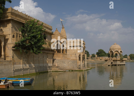 GADSISAR LAKE À JAISALMER, Rajasthan Banque D'Images