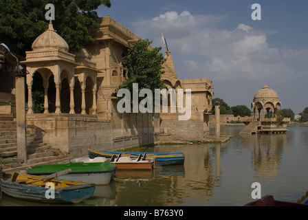 GADSISAR LAKE À JAISALMER, Rajasthan Banque D'Images