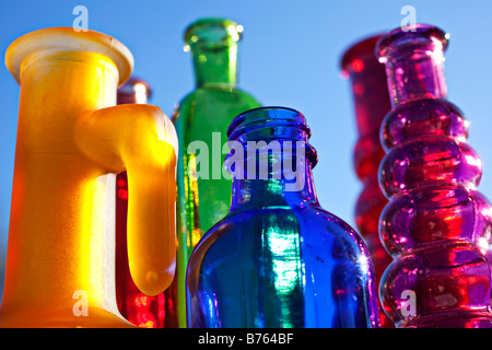 Bouteilles en verre de couleur Banque D'Images