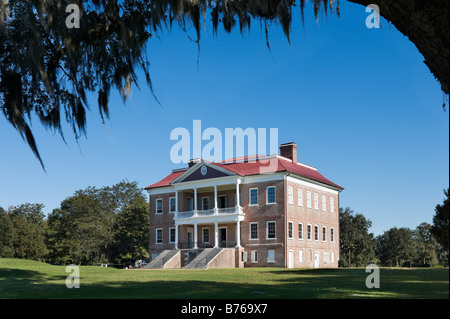 Drayton Hall Plantation House et jardins sur l'Ashley River, près de Charleston, Caroline du Sud, USA Banque D'Images