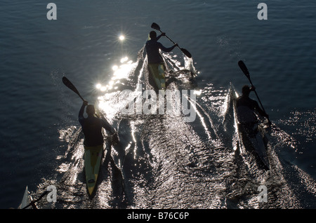 Canoe K1 au lac de Paola en Italie Banque D'Images