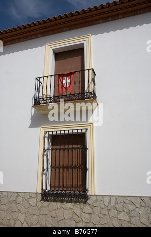 Balcon dans Altarnatejo Village Andalousie Espagne Banque D'Images