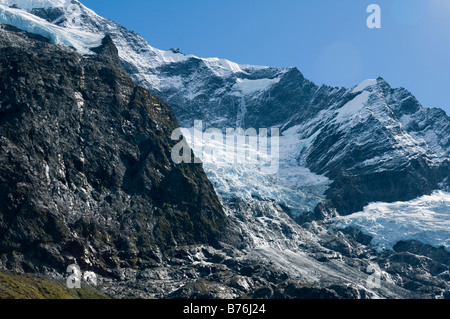 Le Rob Roy glacier, Mount Aspiring National Park, South Island, New Zealand Banque D'Images