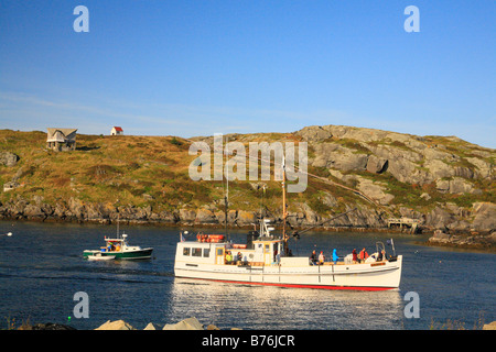 En ferry Monhegan Harbour, île Monhegan Monhegan, Maine, États-Unis Banque D'Images